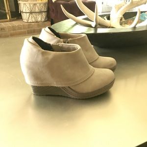 Suede wedge booties orthopedic